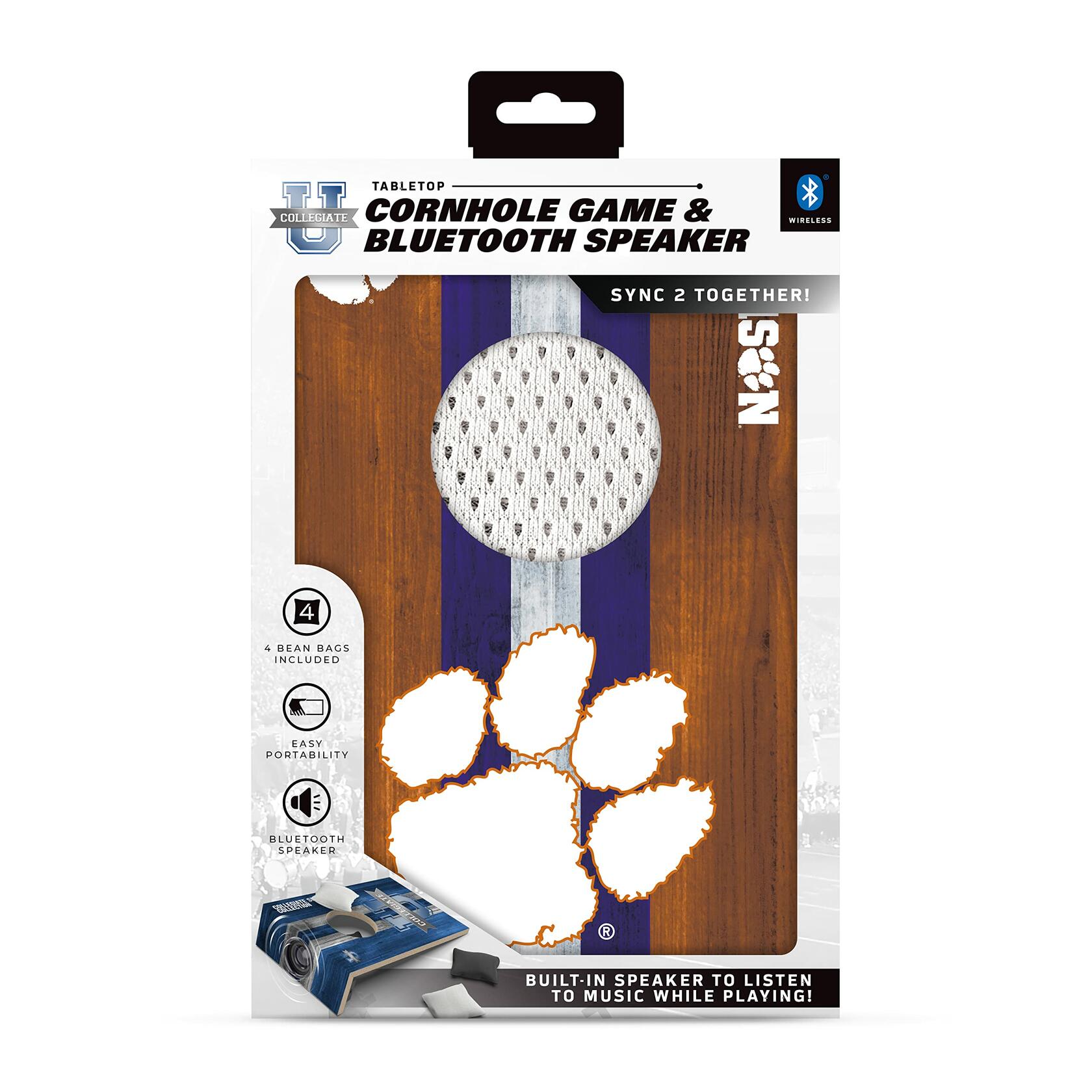 SOAR NCAA Clemson Tigers Tabletop Cornhole Game Bluetooth Speaker