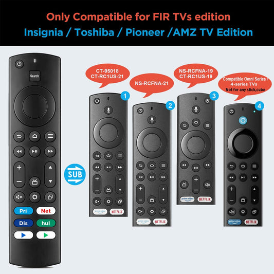 Replacement Remote Control for AMZ TV Edition Smart TVs Insignia Toshiba