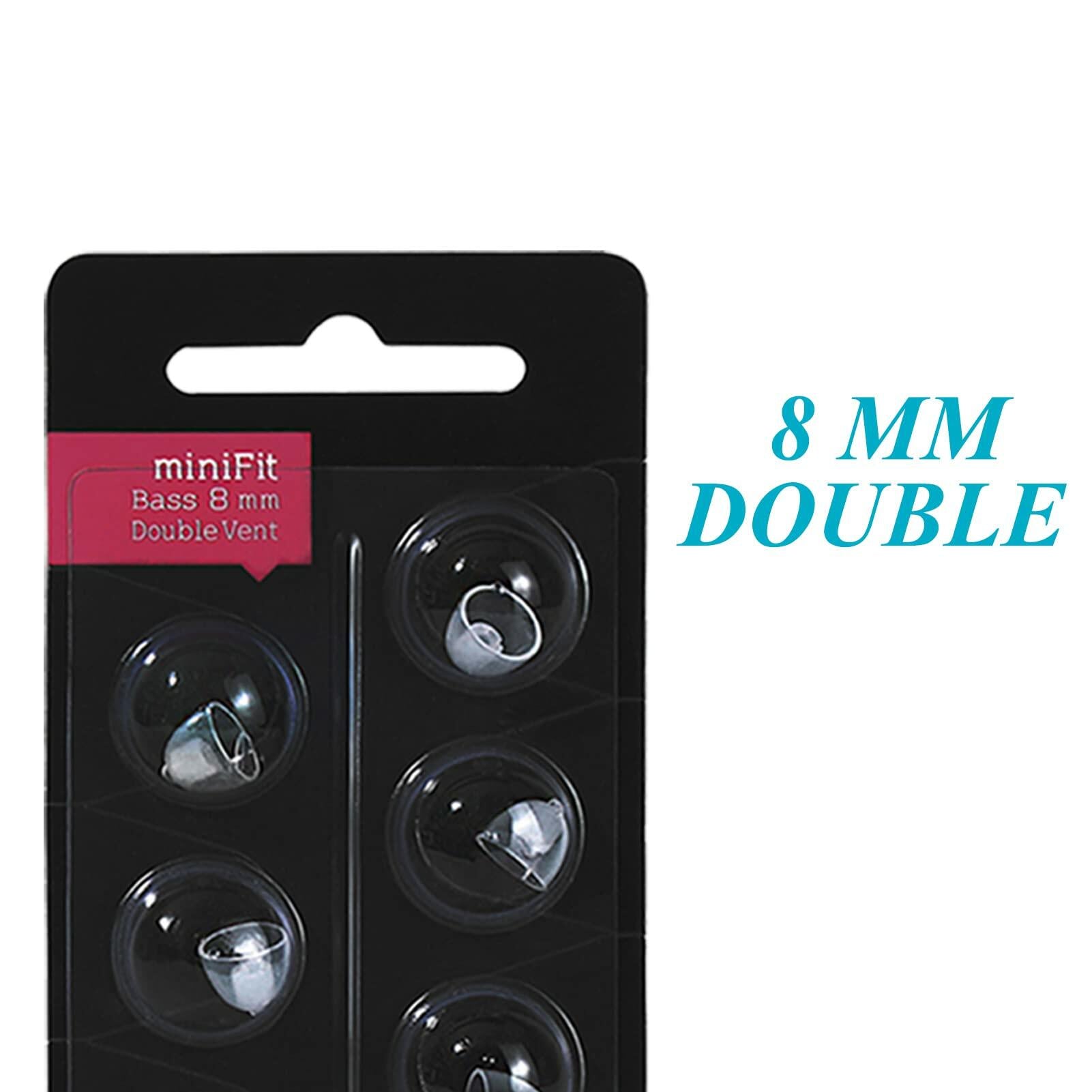 Pokjet Oticon MiniFit Double Vent Bass Hearing Aid Domes 8mm 2 Pack