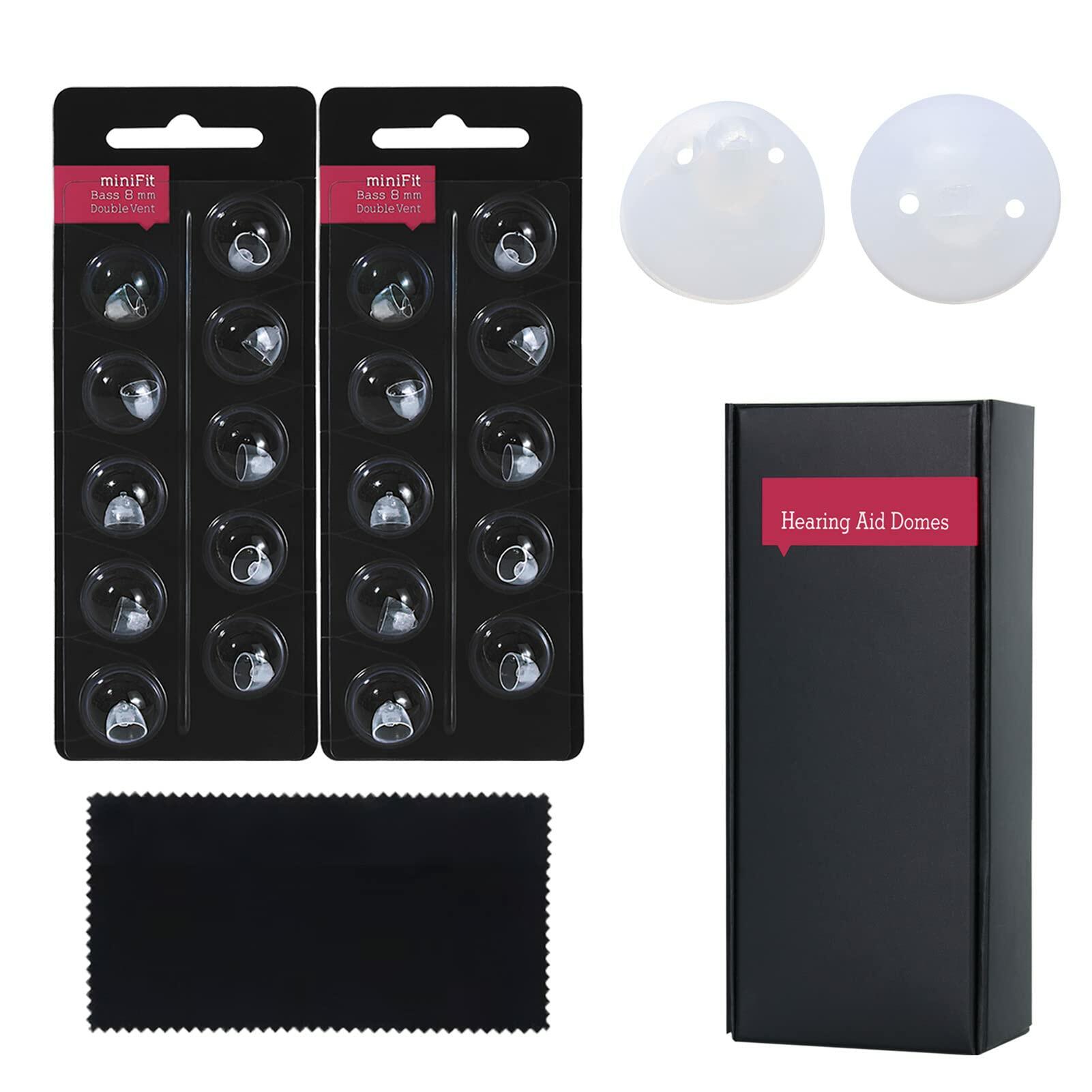 Pokjet Oticon MiniFit Double Vent Bass Hearing Aid Domes 8mm 2 Pack