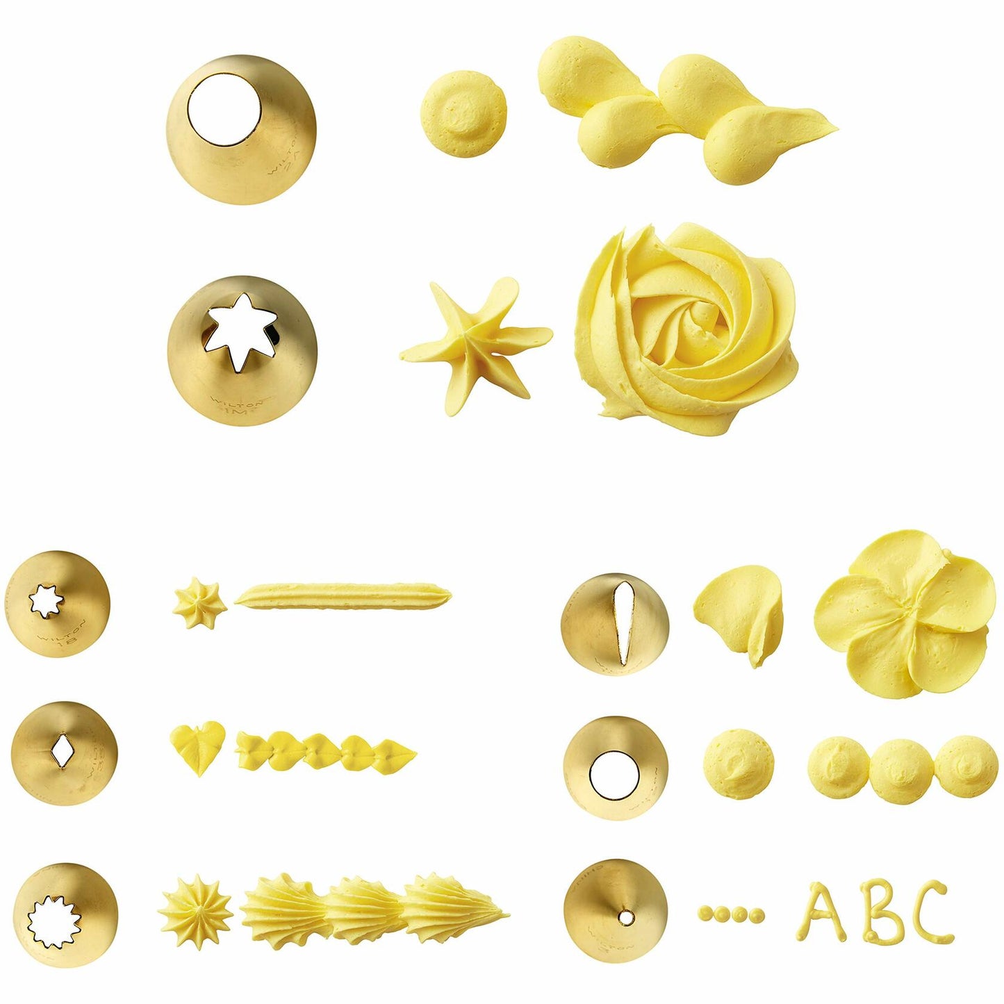 Wilton Navy Blue Gold Piping Tips Cake Decorating Set 17-Piece Stainless Steel