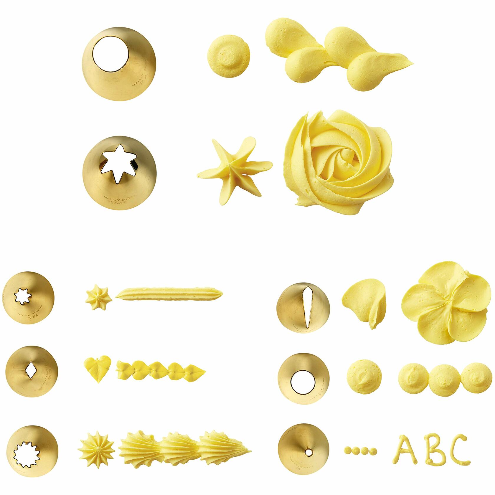 Wilton Navy Blue Gold Piping Tips Cake Decorating Set 17-Piece Stainless Steel