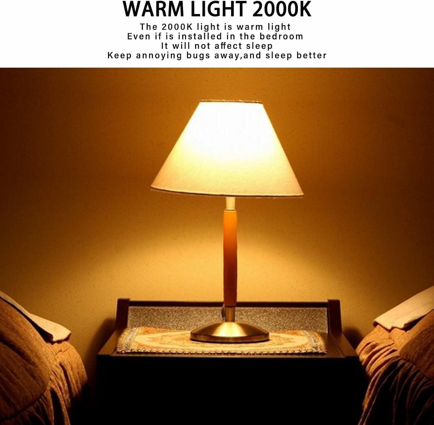 Gonhom Dusk to Dawn Bug Light Bulb Outdoor 10W Amber E26 Base 2 Pack