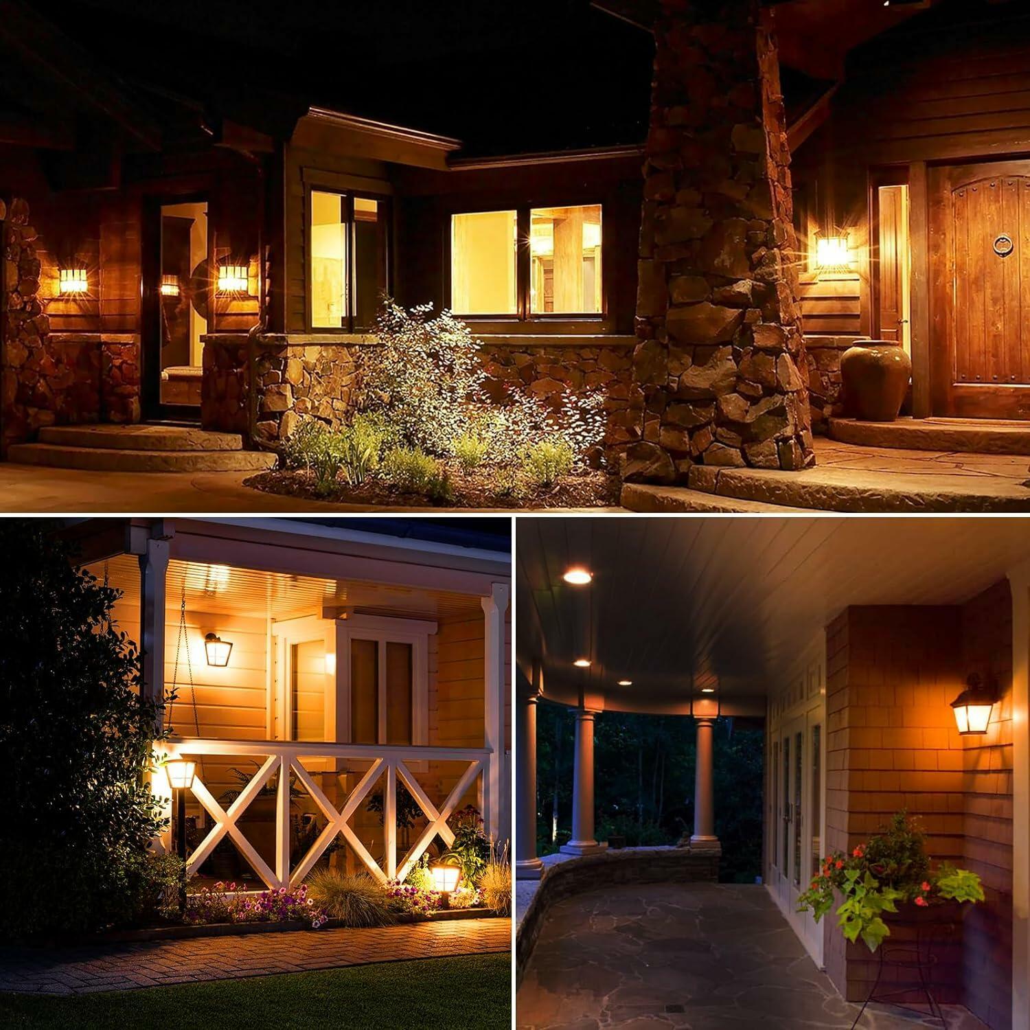 Gonhom Dusk to Dawn Bug Light Bulb Outdoor 10W Amber E26 Base 2 Pack