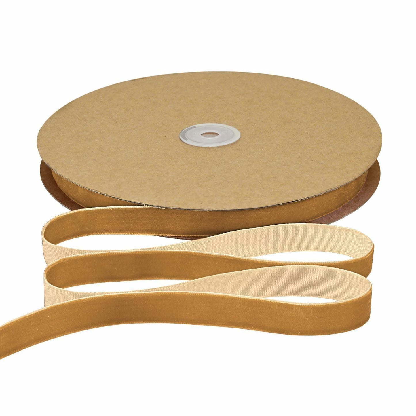 Simplegoal Khaki Velvet Ribbon 5/8in x 25yd Nylon Ribbon for Crafts