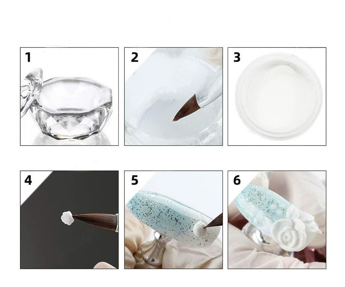 cutegodess Nail Art Brush 6PCS Nylon Wood Handle Acrylic Manicure Bronze