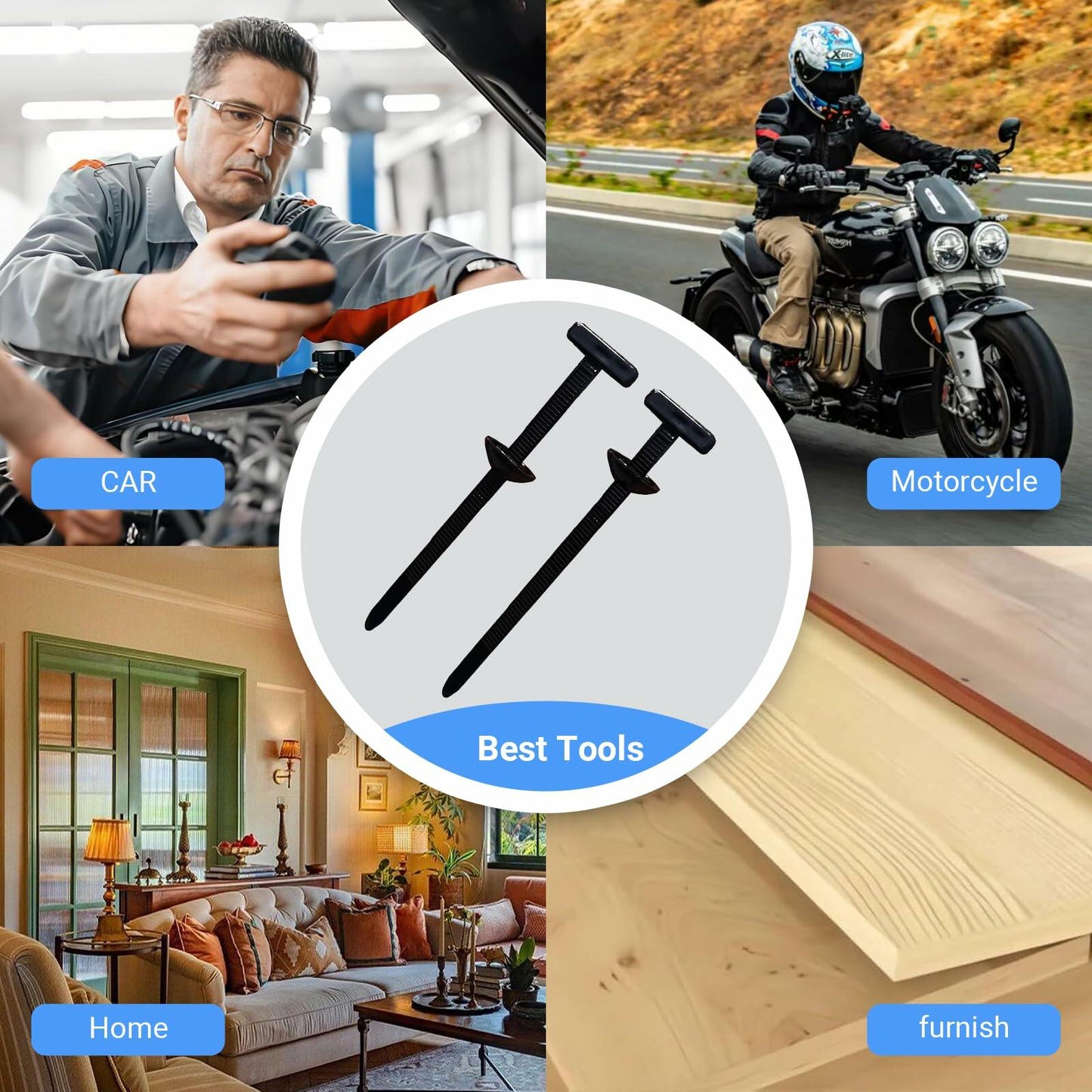 SSFUN Nylon Universal Cable Tie Buckle Push Mount UV Resistant 3.54in 20Pcs