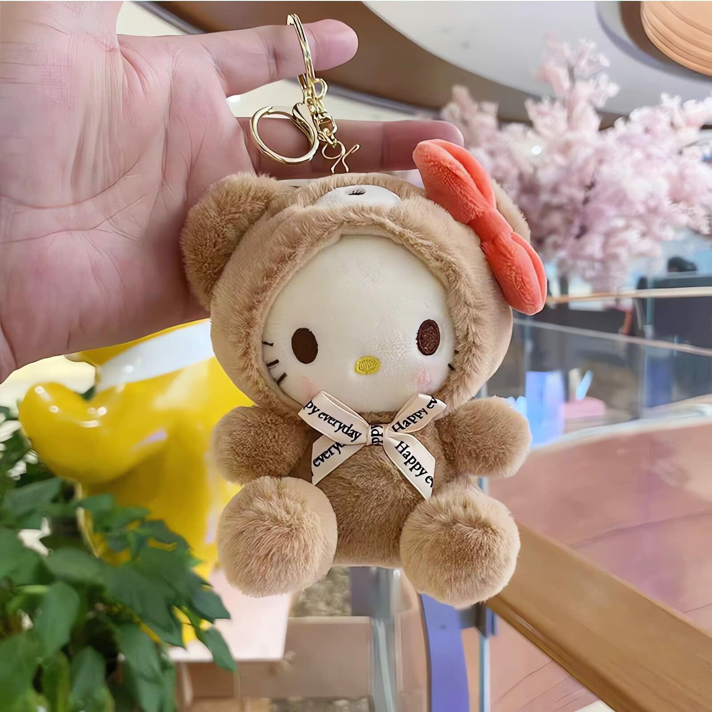 Sicpfuj Plush Keychain 5" Cute Brown Car Charm for Women Girls Size One Size