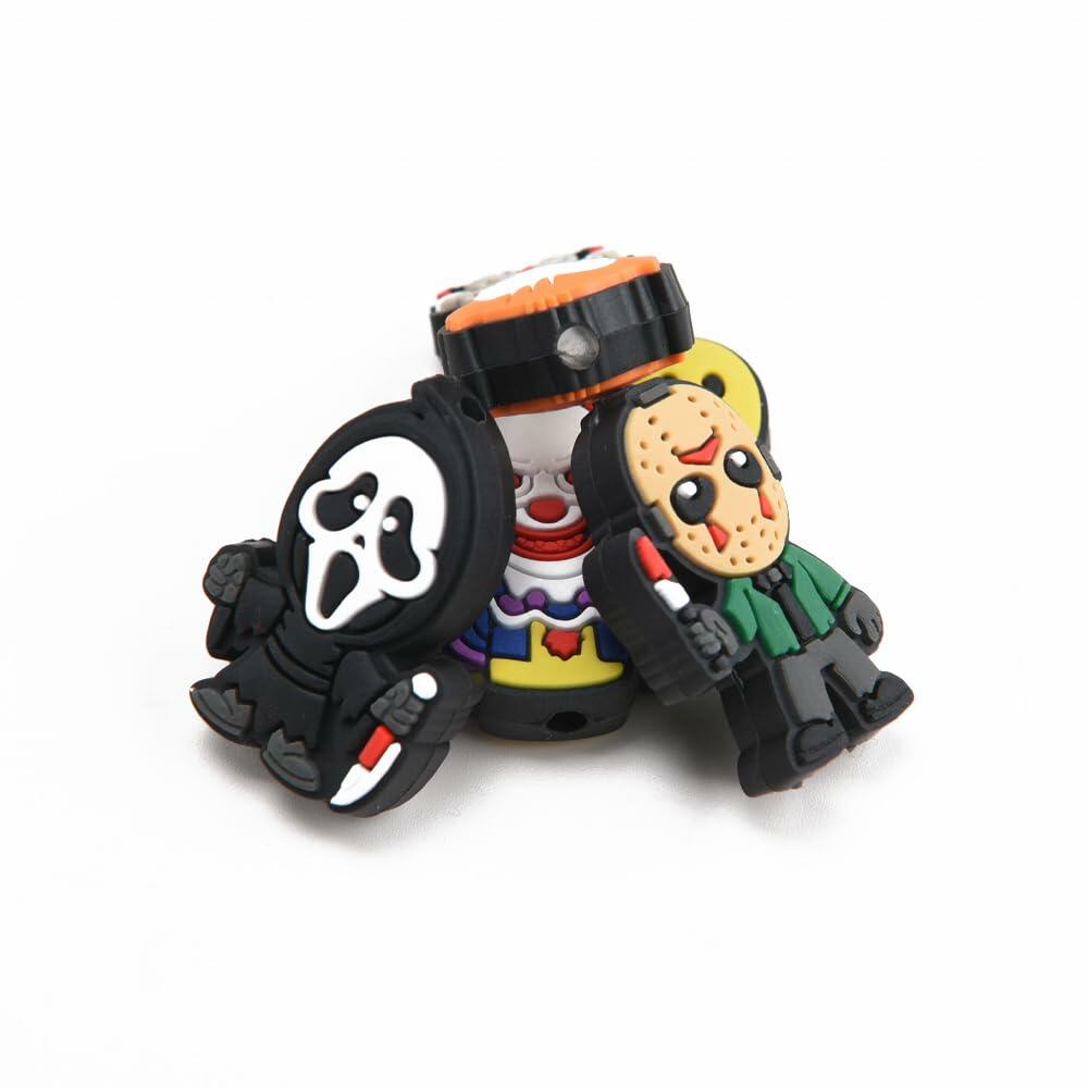 Acbeaded Halloween Silicone Skull Beads DIY Kit 6pcs Multicolor Acrylic