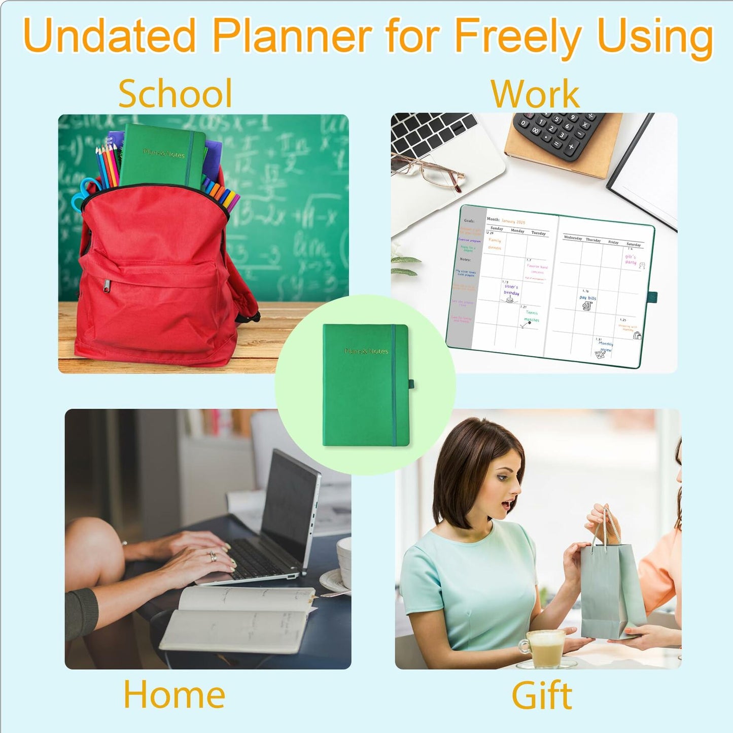 YOJO 2025 A5 Weekly Planner with Goal & Habit Tracker Pink