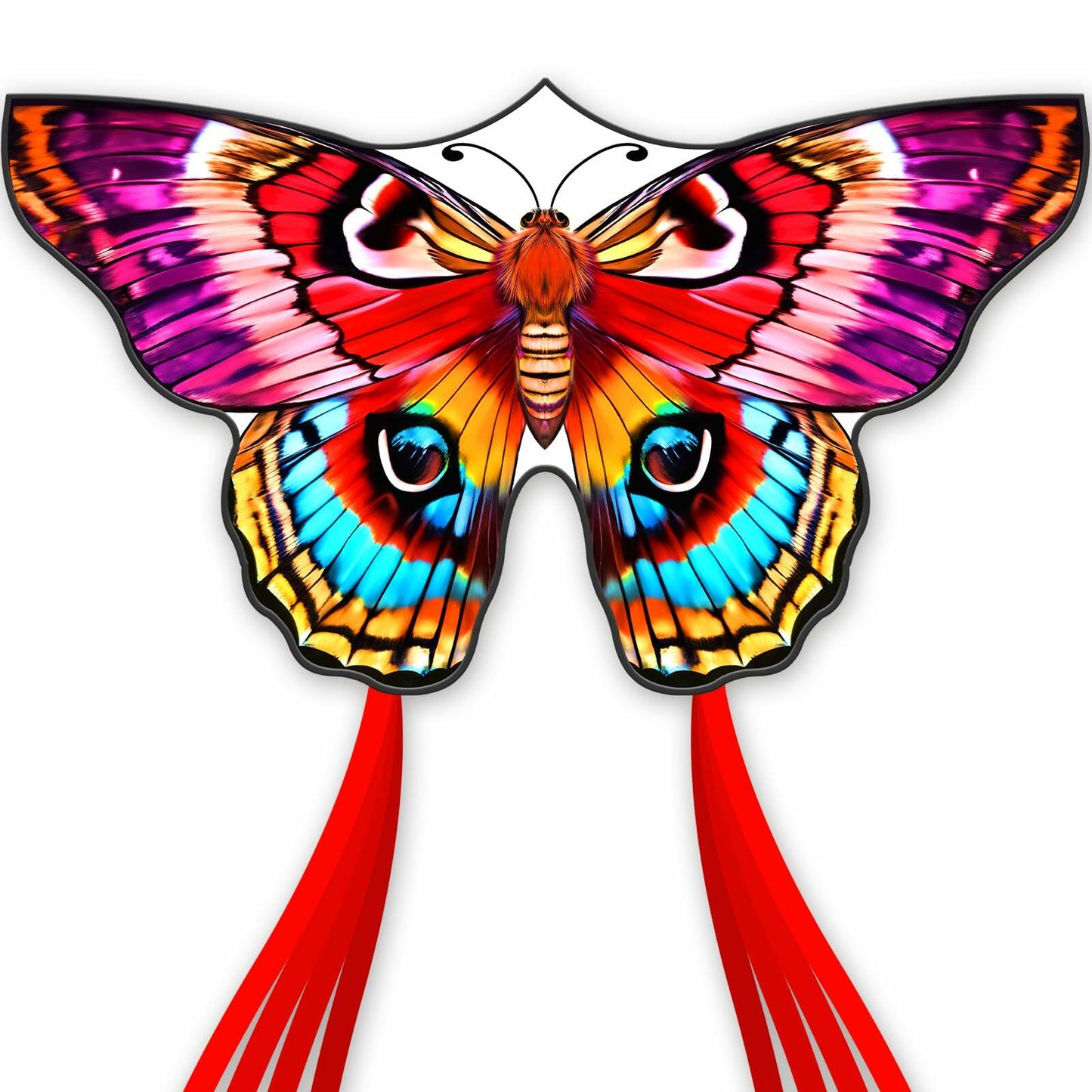 DoinFly Butterflys Kids Kite Easy Fly w/ 328ft Line & Winder Red 1 Pack