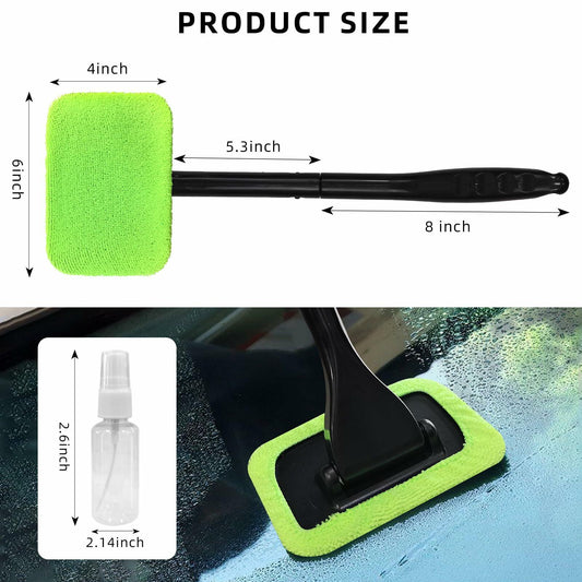 ongfuwu Car Windshield Cleaning Kit Microfiber Pads Spray Bottle