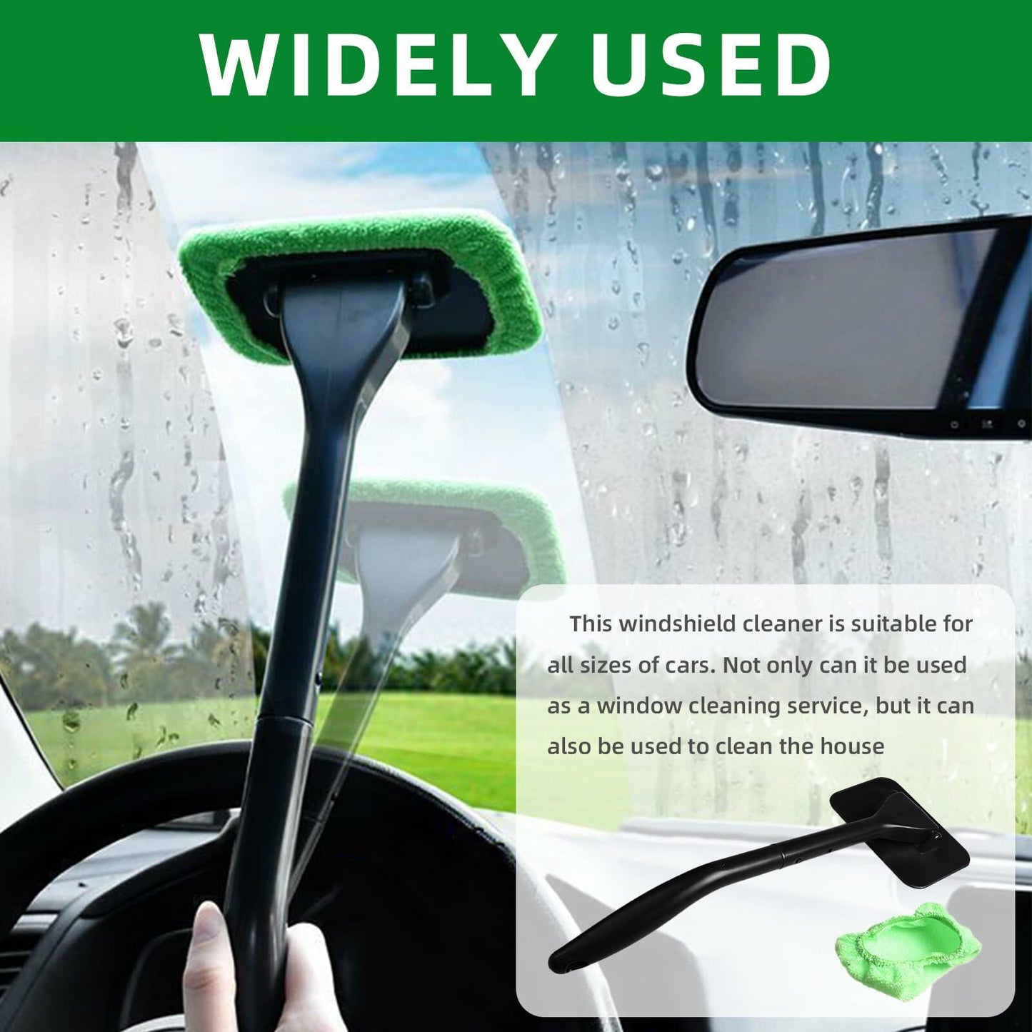 ongfuwu Car Windshield Cleaning Kit Microfiber Pads Spray Bottle