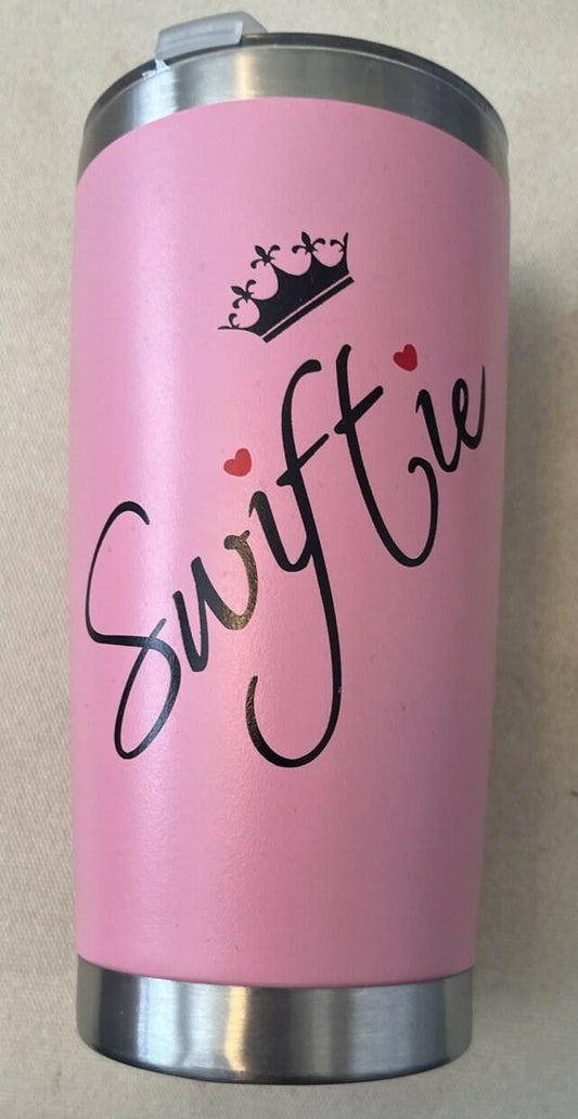 Swiftie 20oz Stainless Steel Travel Tumbler Cup Pink 3-Piece Set Lid