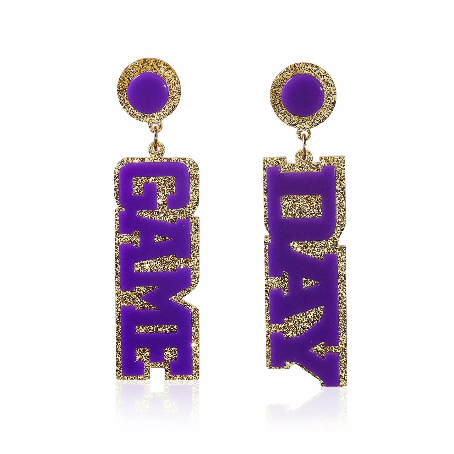 Fuqimanman2020 Acrylic Game Day Sports Letter Dangle Earrings Colorful