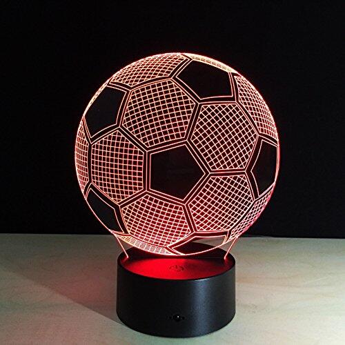 Ticent Soccer 3D Illusion Night Light 7 Color Touch Switch Plastic 5V