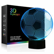 Ticent Soccer 3D Illusion Night Light 7 Color Touch Switch Plastic 5V