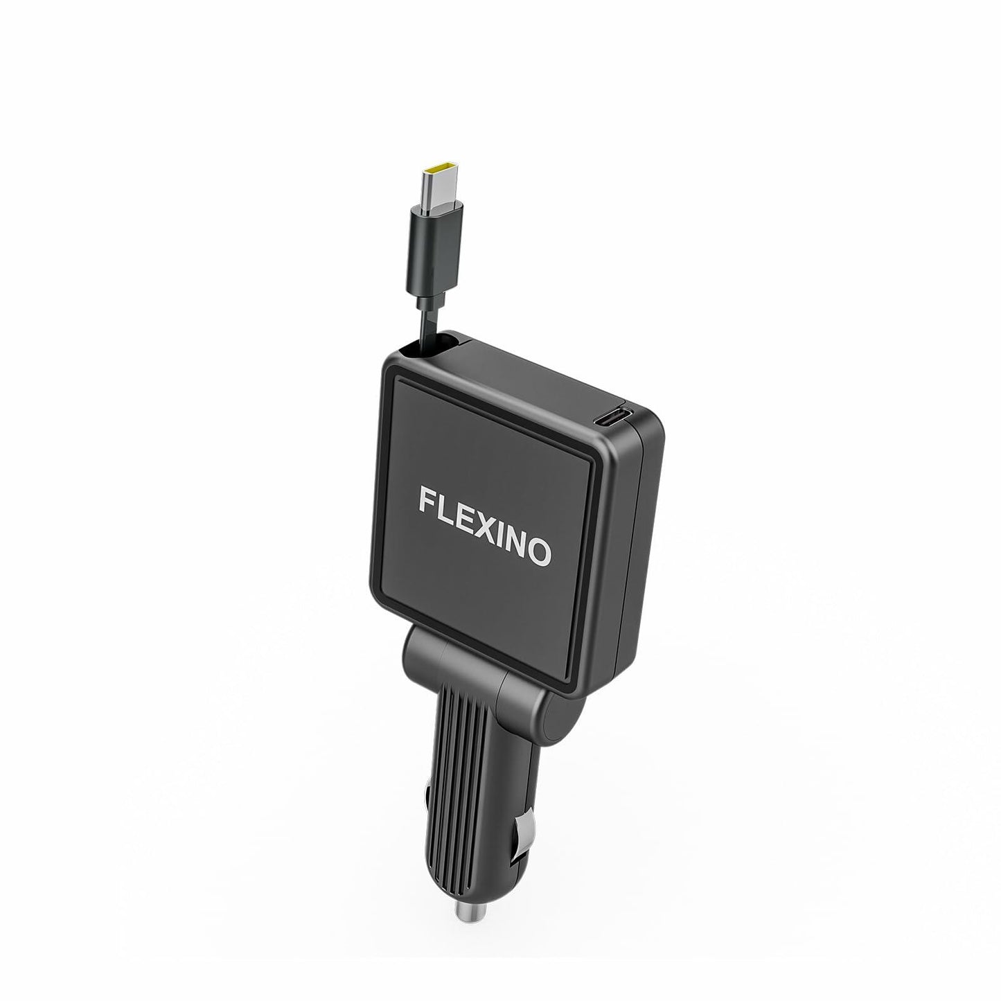 Flexino Ultra-Slim 3-Port USB C Car Charger Black 2 Pack for iPhone Galaxy Pixel