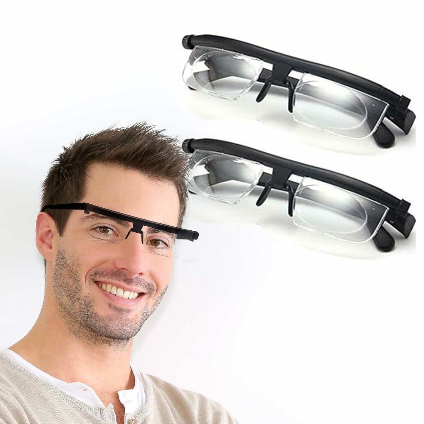 Generic Flex Focal Adjustable Glasses Dial Vision Black Blue Light Filter