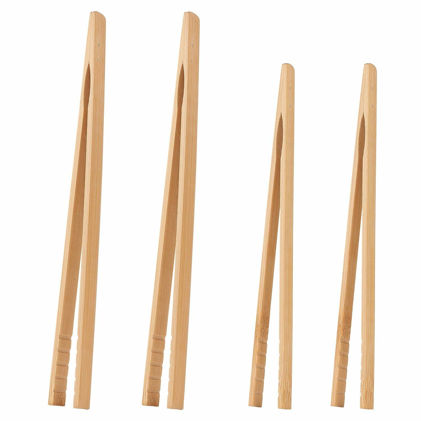 YIVCKOM Bamboo Toaster Tongs 8 Inch Natural Colour Wooden Kitchen Utensil