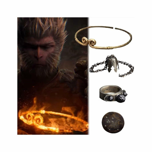 Generic Black Myth Collector's Edition 4pcs Set Headband Necklace Ring Badge