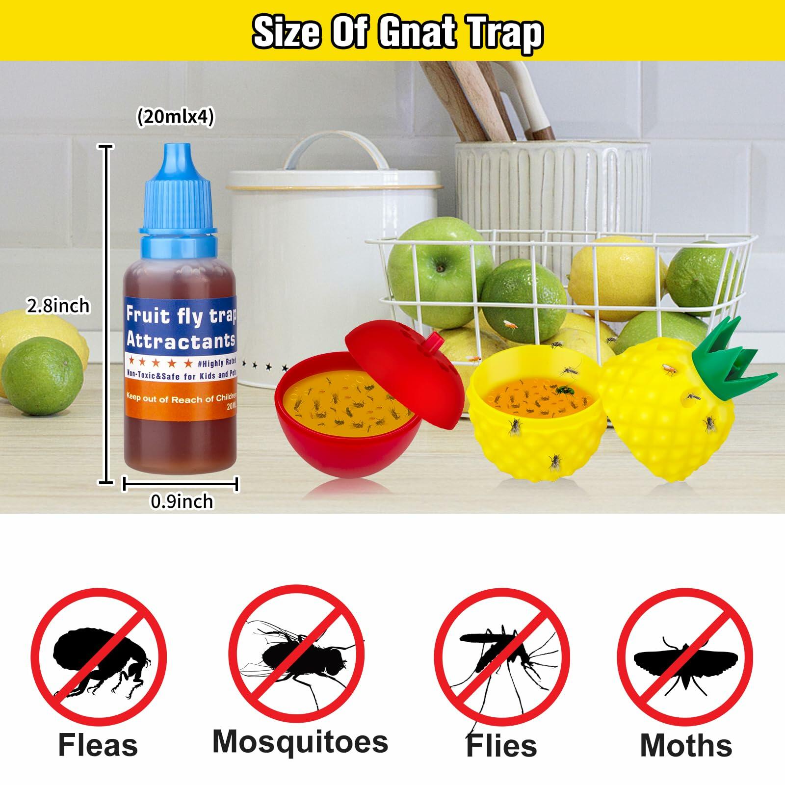 ENERJARY Fruit Fly Trap Refills Liquid Indoor Kitchen 4 Pack 4 Bottles 30 mL