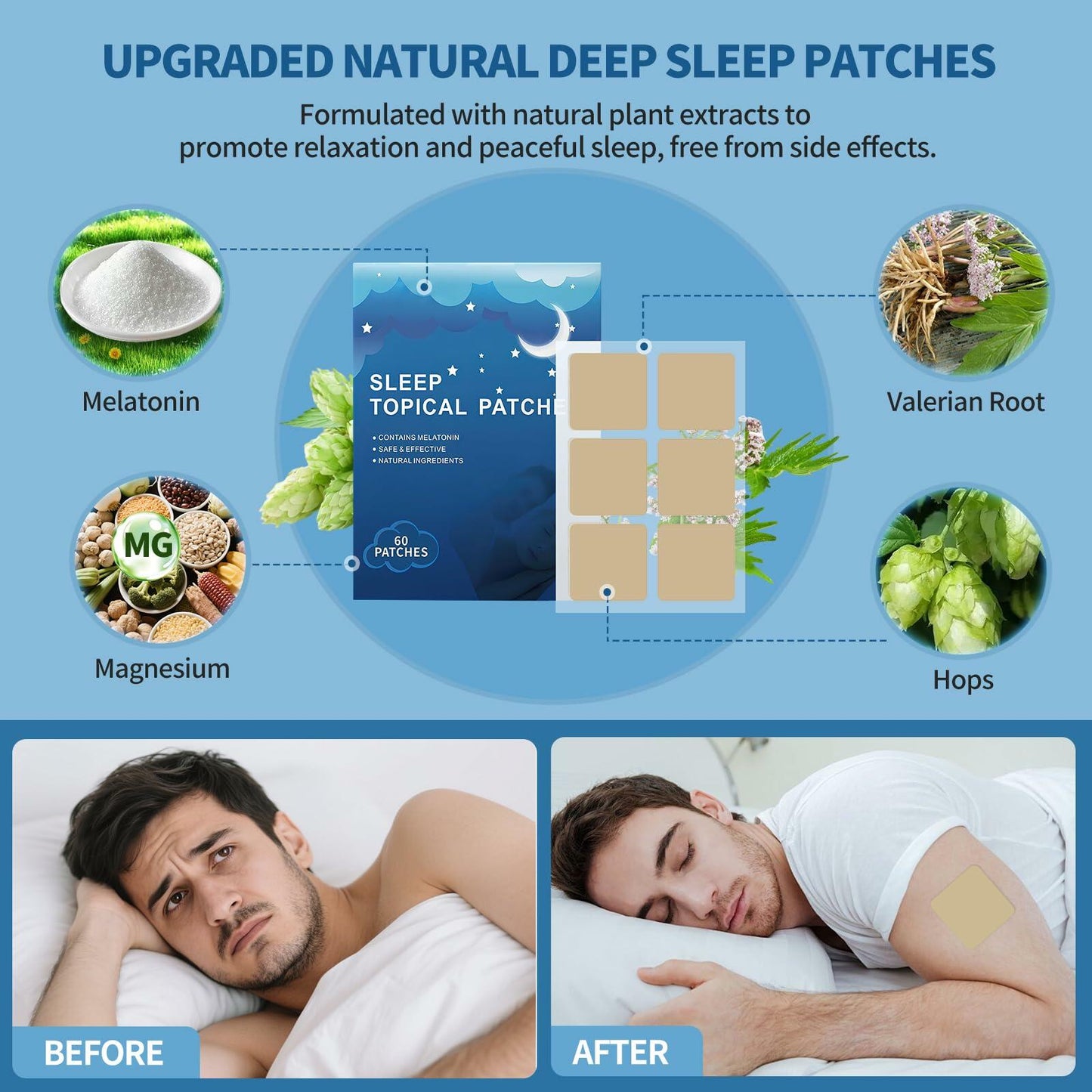 Bodybay Sleep Patches Natural Plant Extract Night Rest 60 PCS Color 1