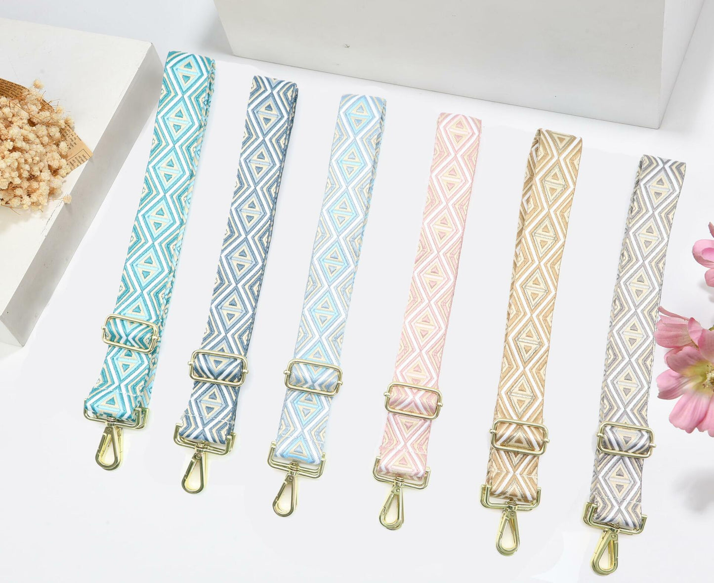 LoZoDo Adjustable Wide Crossbody Purse Strap Gold Hardware 52in Size 52in