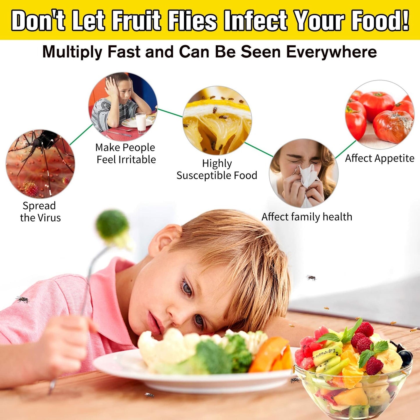 ENERJARY Fruit Fly Trap Refills Liquid Indoor Kitchen 4 Pack 4 Bottles 30 mL