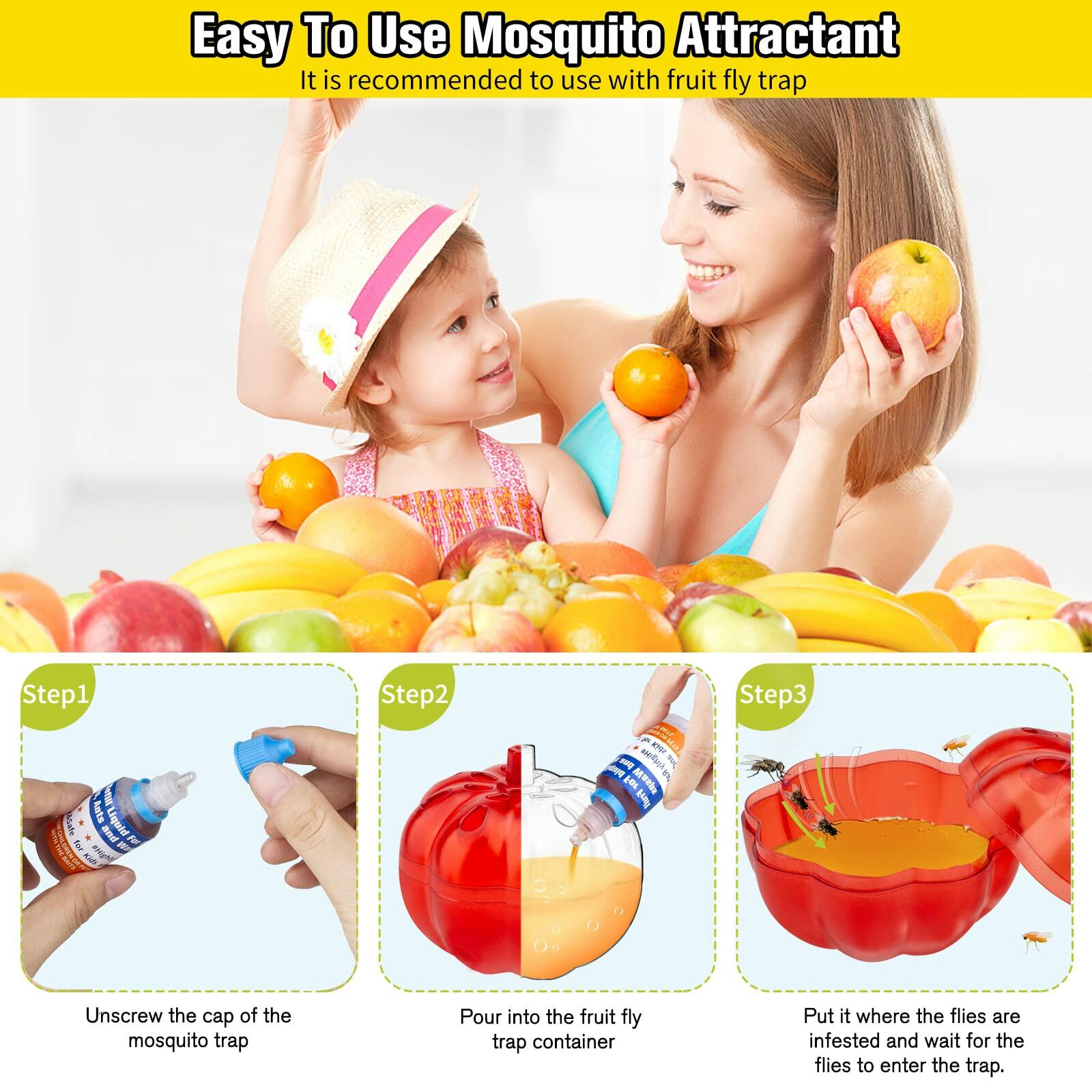 ENERJARY Fruit Fly Trap Refills Liquid Indoor Kitchen 4 Pack 4 Bottles 30 mL