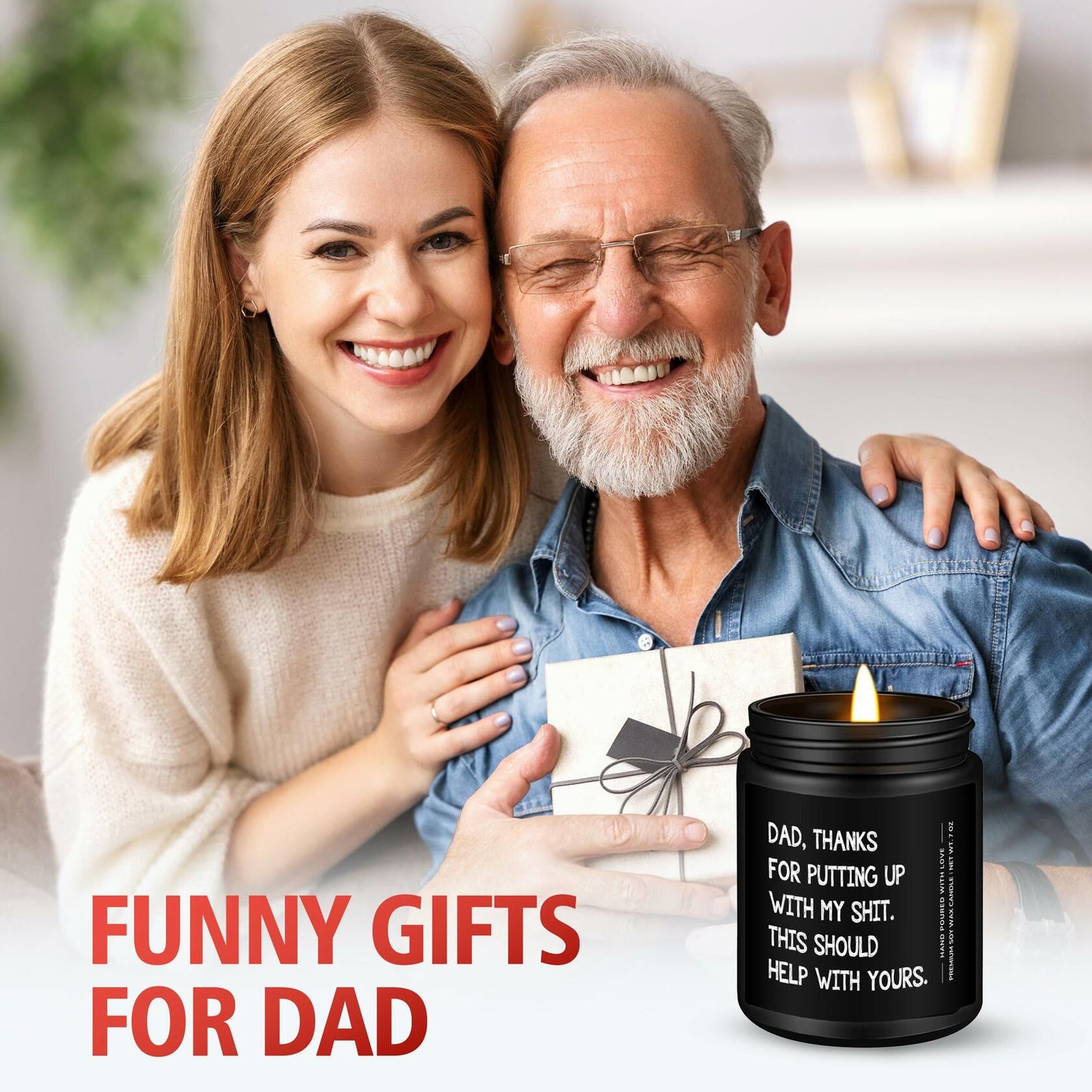 Encoink Funny Fathers Day Lavender Scented Soy Wax Candle 7oz