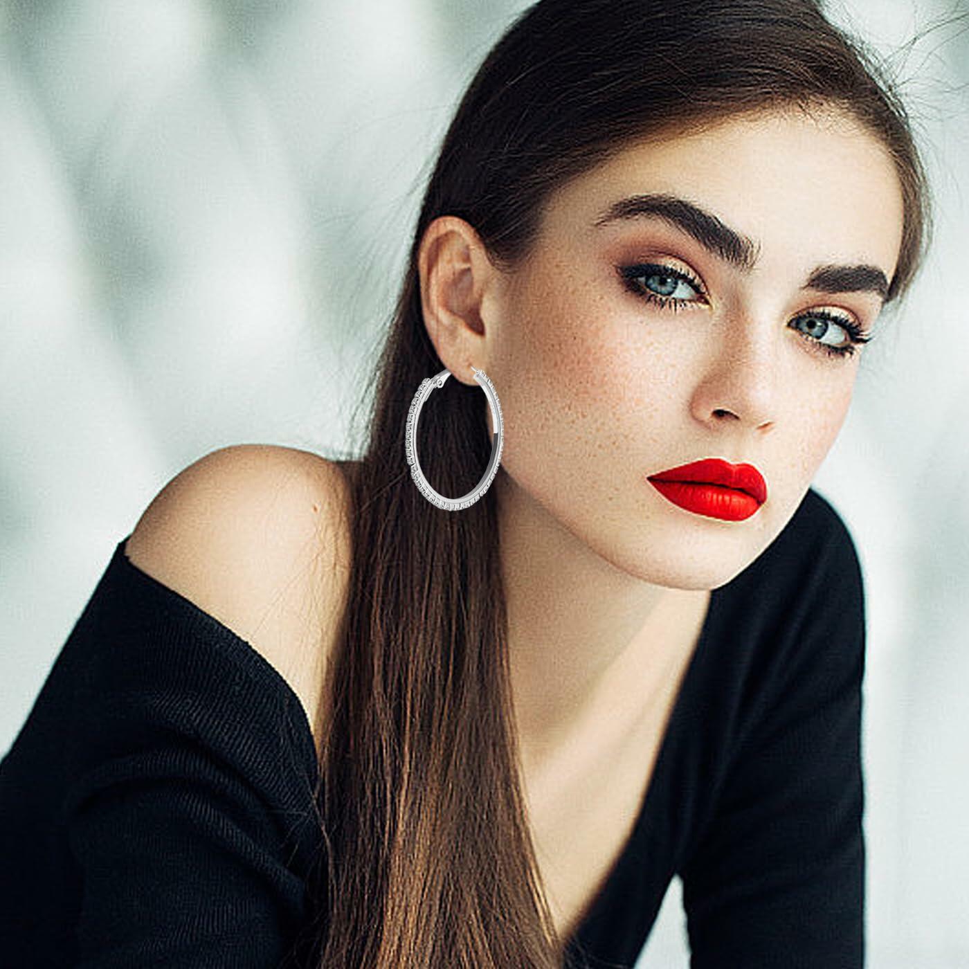 fcaylo 925 Sterling Silver Gold Hoop Earrings Lightweight Hypoallergenic 40mm