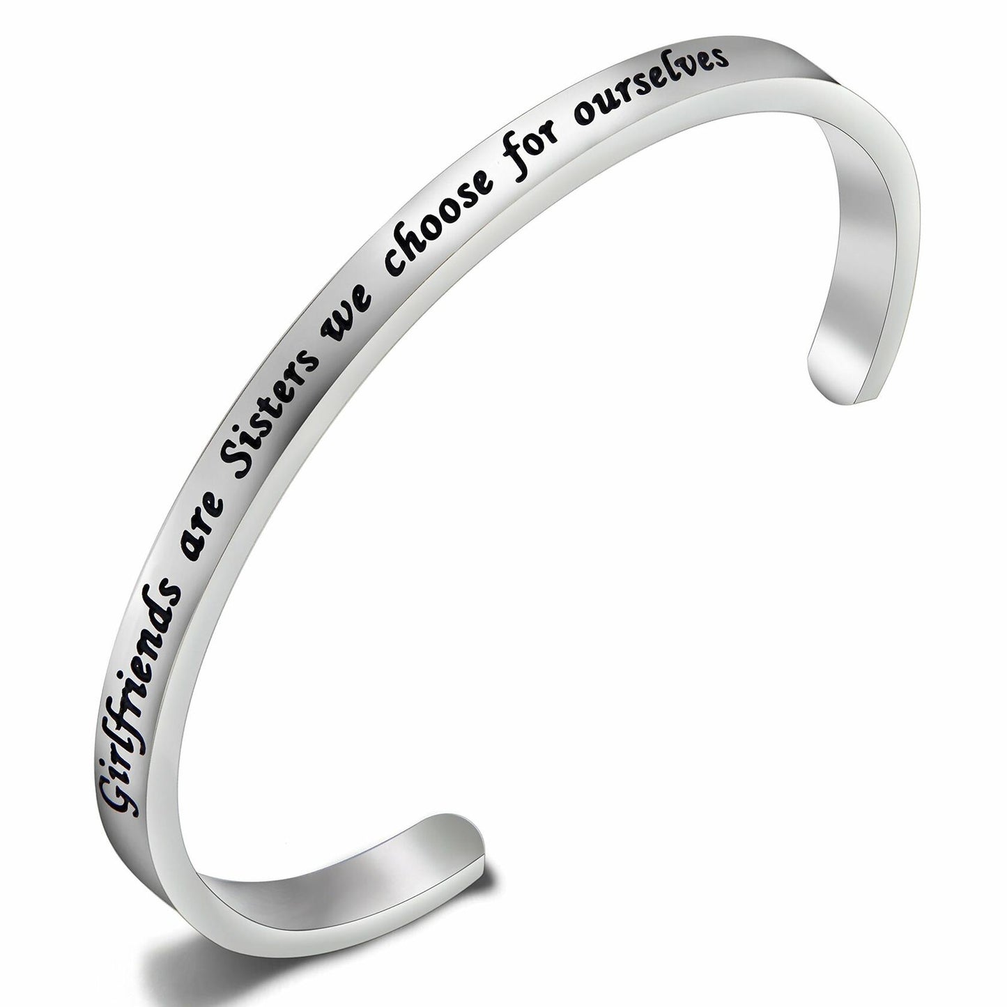 FEELMEM Friendship Cuff Bangle Bracelet Girlfriends Sister Silver