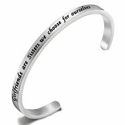FEELMEM Friendship Cuff Bangle Bracelet Girlfriends Sister Silver