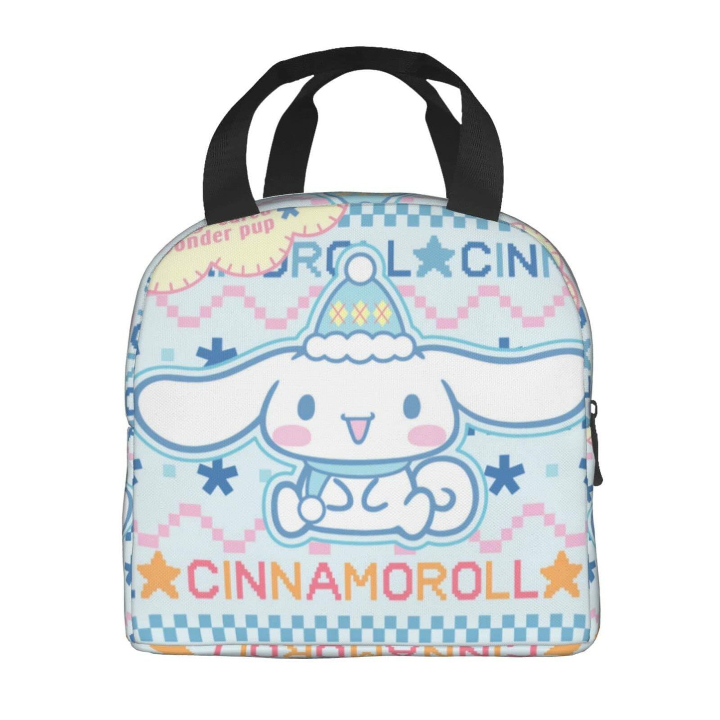 Tamkuaph Insulated Lunch Bag Blue Polyester 8x5.11in Reusable Picnic Travel