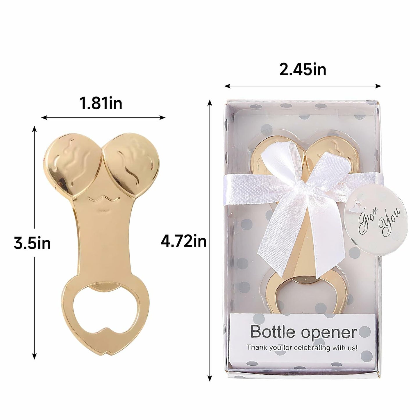 Tough Guy Heavy Duty Zinc Alloy Bottle Opener 3 Pack Gold