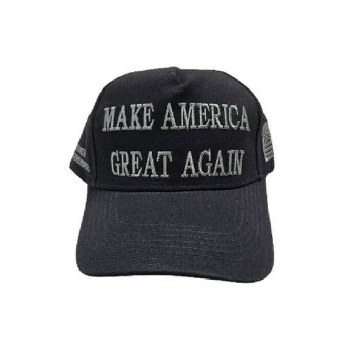 Dark MAGA Trump USA Flag Never Surrender Baseball Cap Hat Black