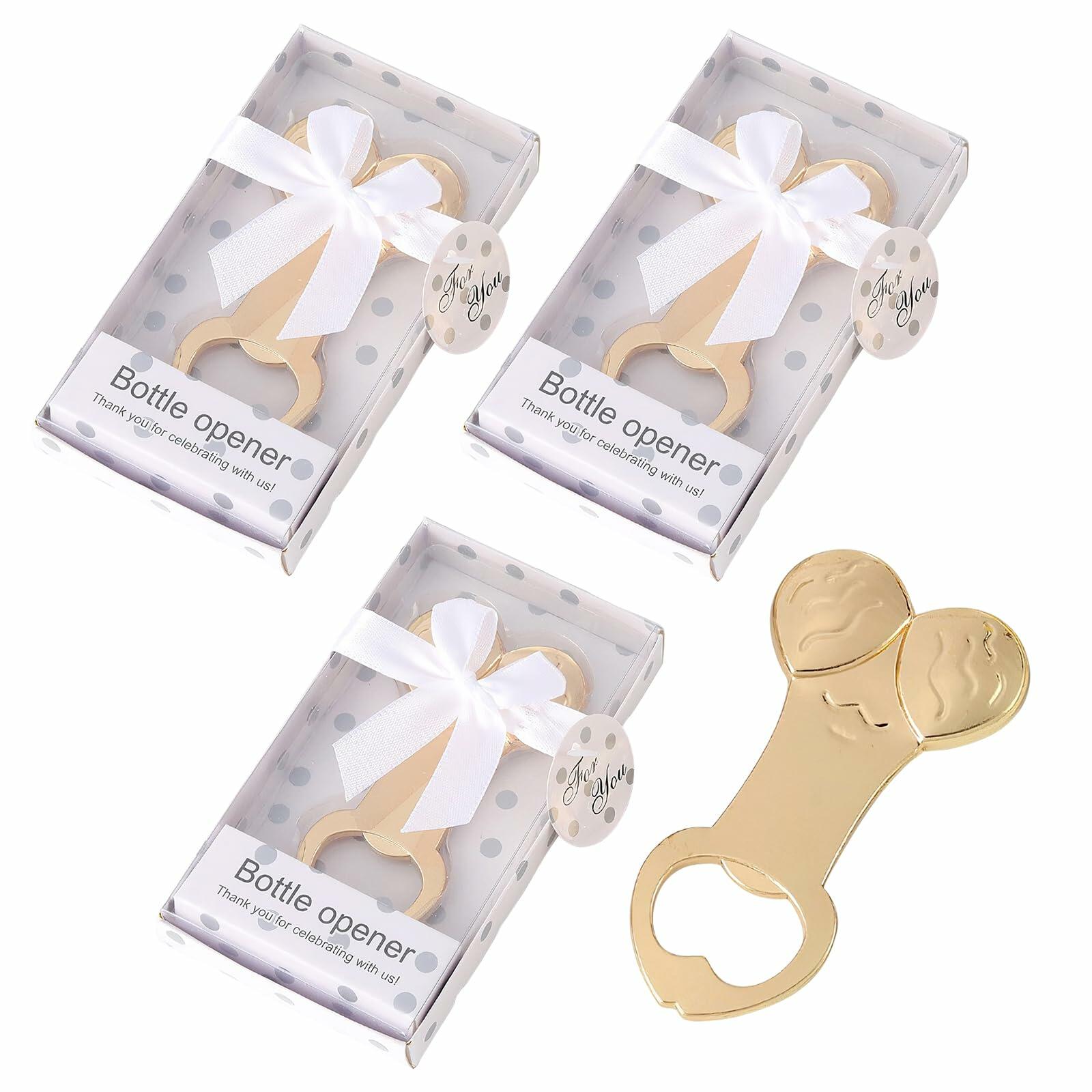 Tough Guy Heavy Duty Zinc Alloy Bottle Opener 3 Pack Gold
