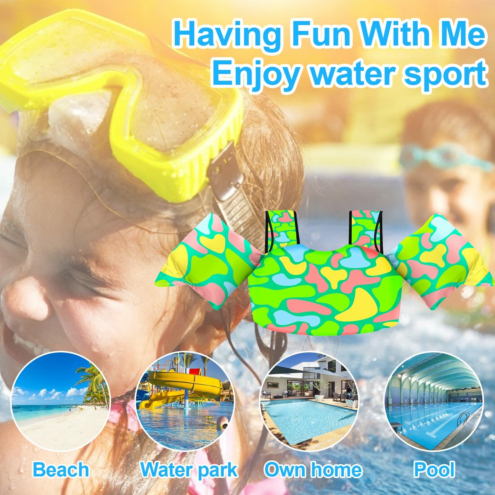 Chriffer Kids Swim Vest 30-55lbs Toddler Life Jacket Floaties Arm Wings