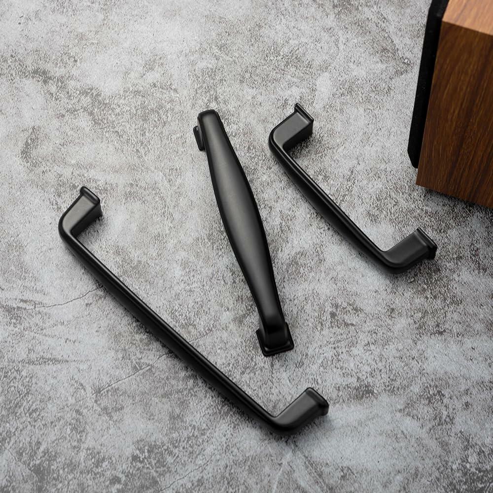 Pusrfots Drawer Pulls Solid Alloy Cabinet Handle 5 Inch Black 10 Pack