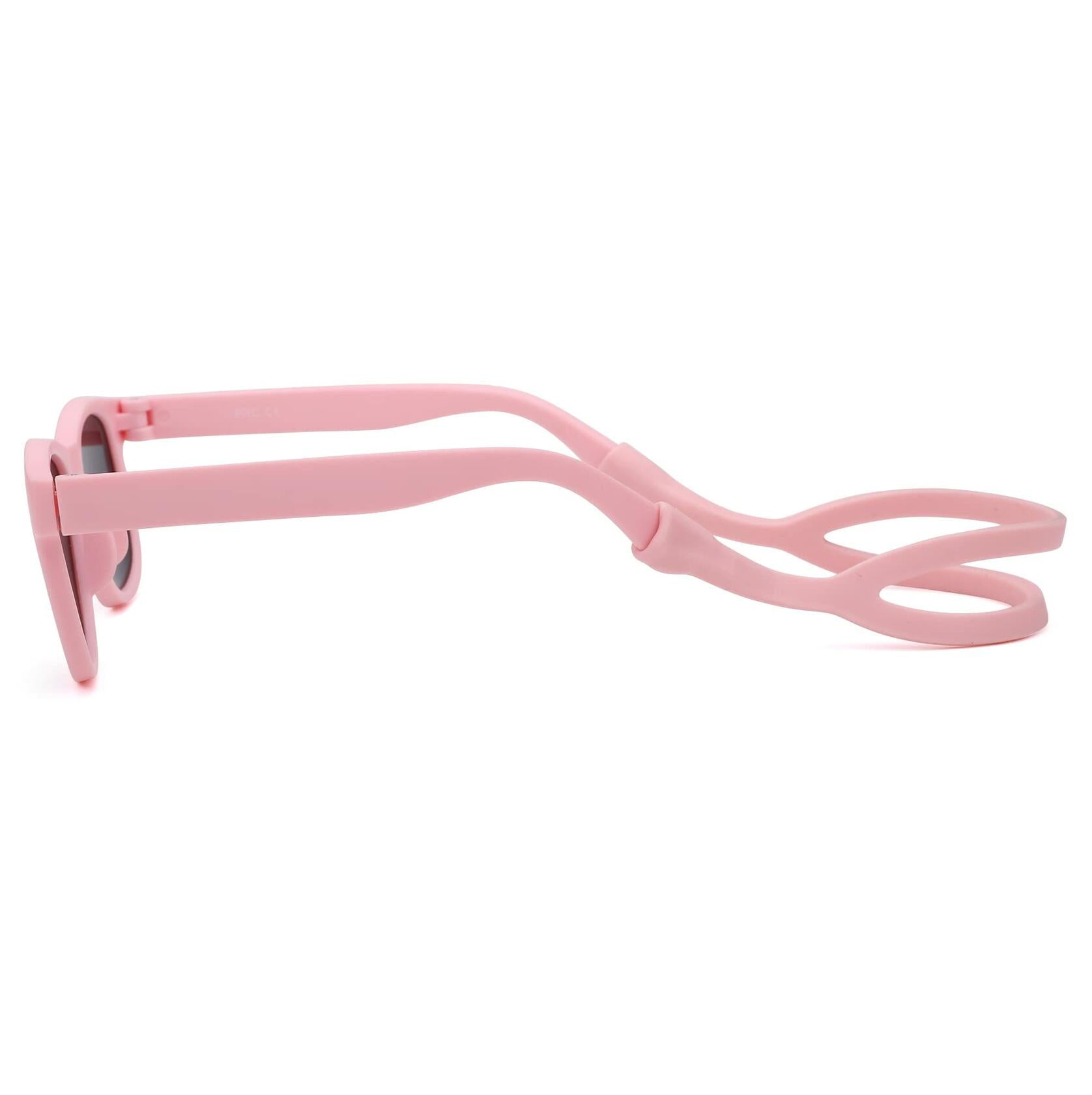 COASION Baby Sunglasses Polarized Flexible Strap Infant 0-12M Pink Grey