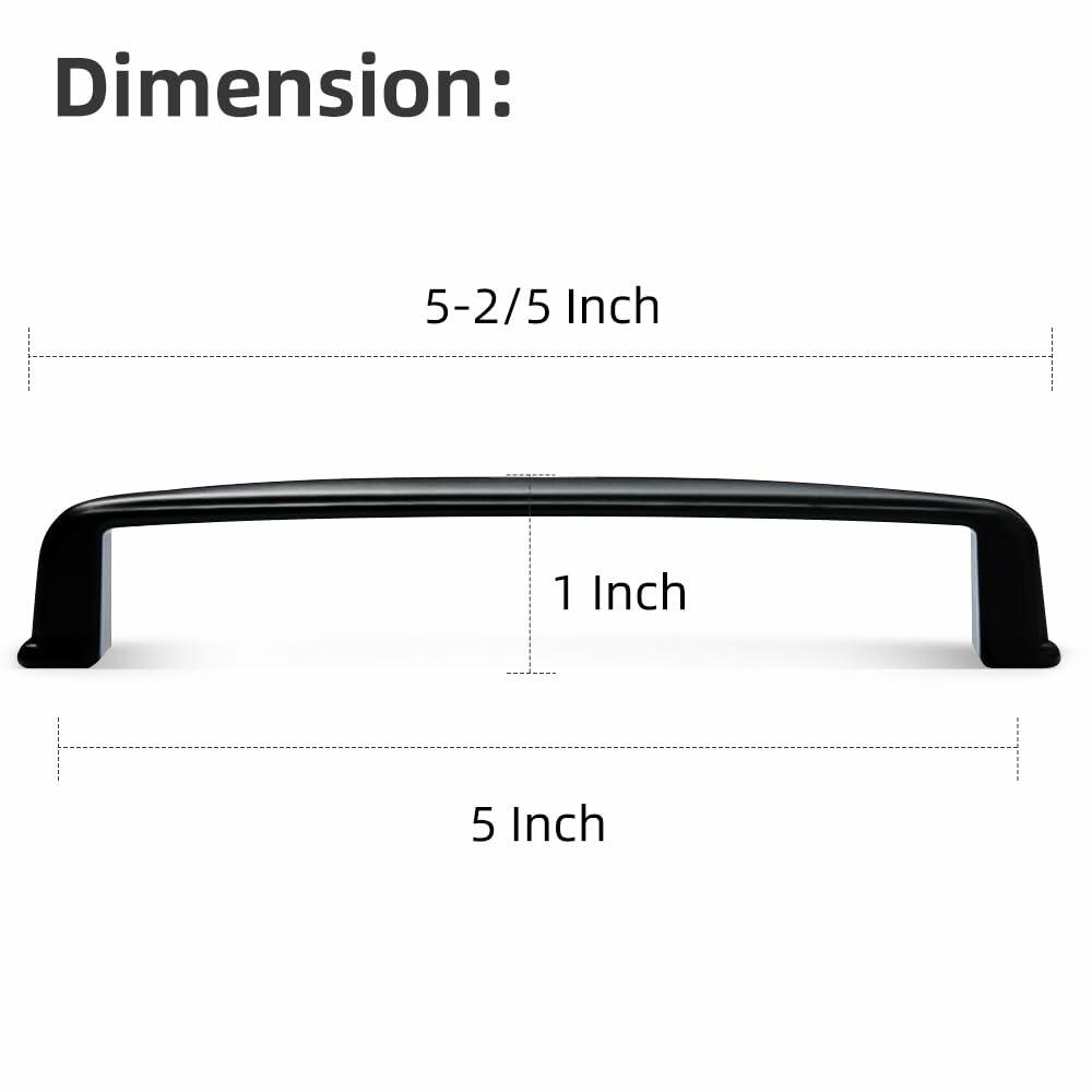 Pusrfots Drawer Pulls Solid Alloy Cabinet Handle 5 Inch Black 10 Pack