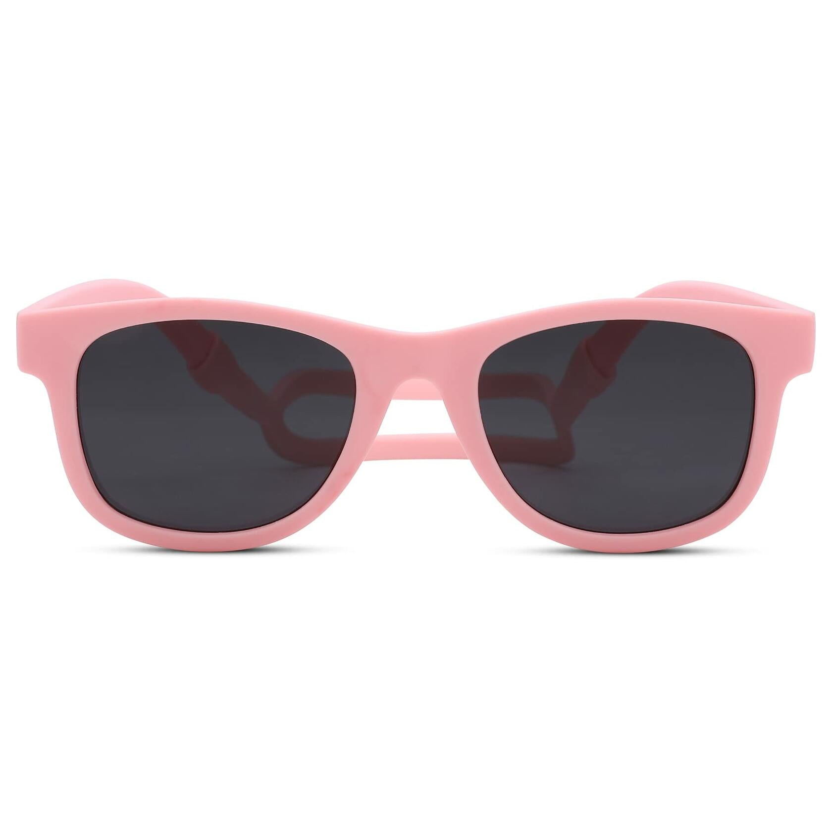 COASION Baby Sunglasses Polarized Flexible Strap Infant 0-12M Pink Grey