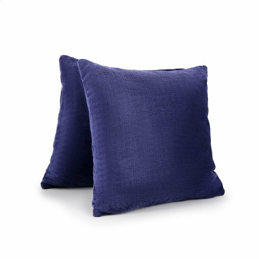 LeFadrie Chenille Pillow Covers Pack of 2 18x18 Midnight Sail Fade-Resistant