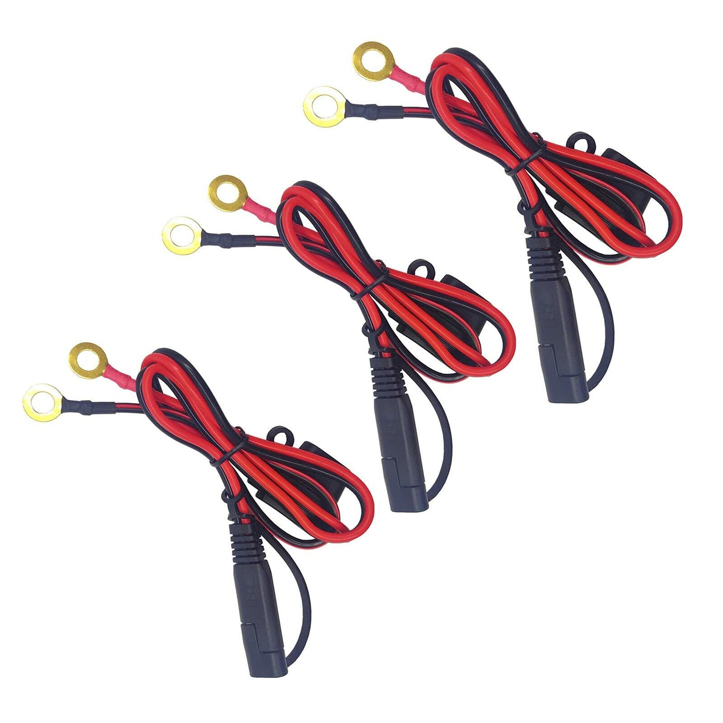LECODO 3 Pack SAE to O Ring Terminal Cable 2FT Battery Charger Adapter