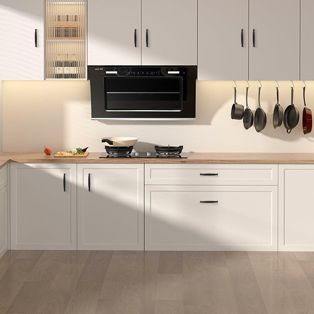 Pusrfots Drawer Pulls Solid Alloy Cabinet Handle 5 Inch Black 10 Pack