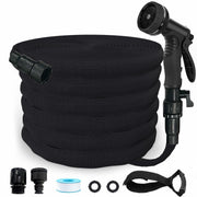 JoyfulJungle Garden Hose 3/4 No-Kink Crush-Proof Flexible Black 100FT