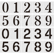 Duozea 4 Inch Number Stencils Set Plastic Reusable Templates for Painting