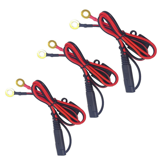 LECODO 3 Pack SAE to O Ring Terminal Cable 2FT Battery Charger Adapter