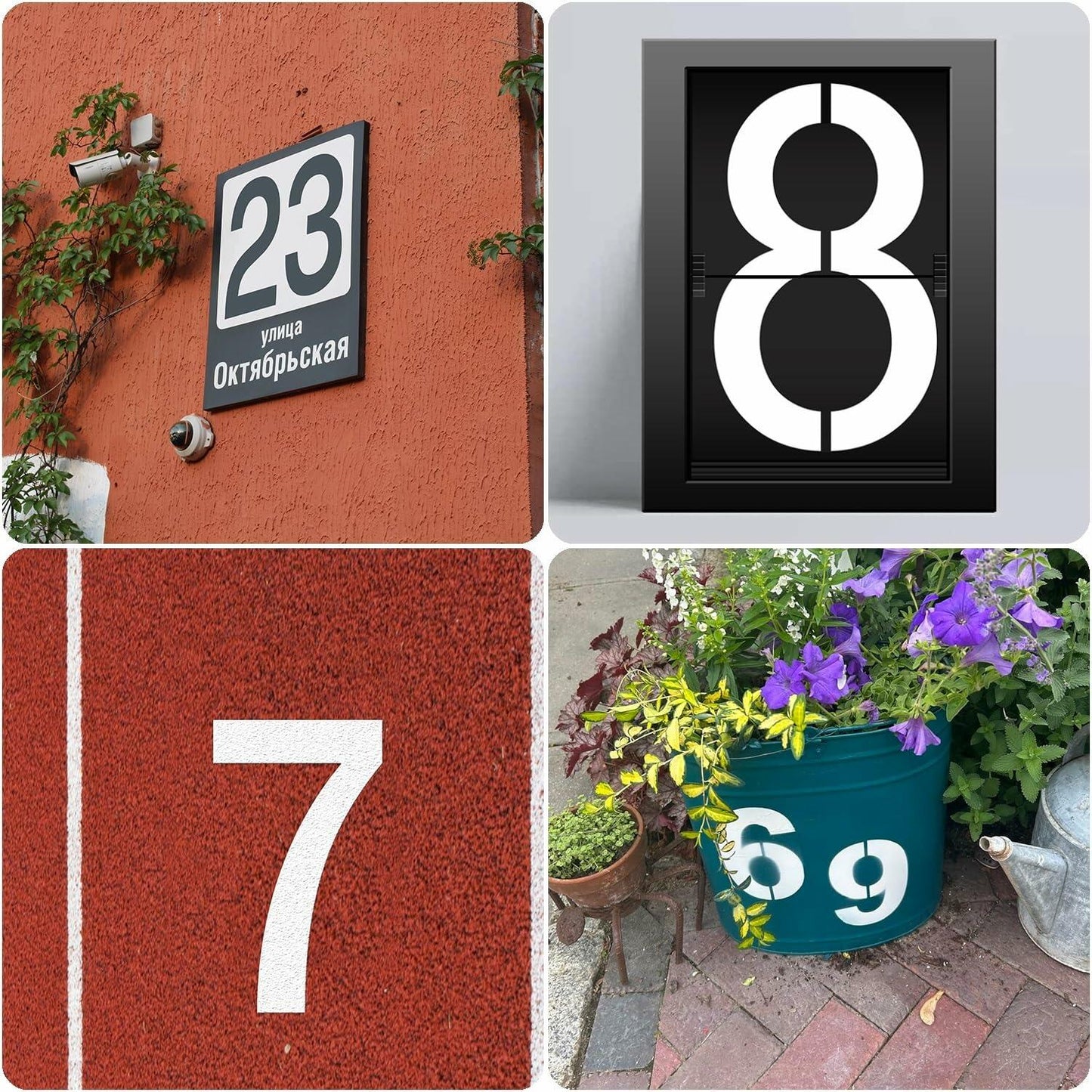 Duozea 4 Inch Number Stencils Set Plastic Reusable Templates for Painting